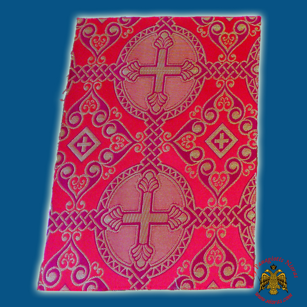 Orthodox Clerics Vestment Red Fabric With Round Shaped Cross No. 6628